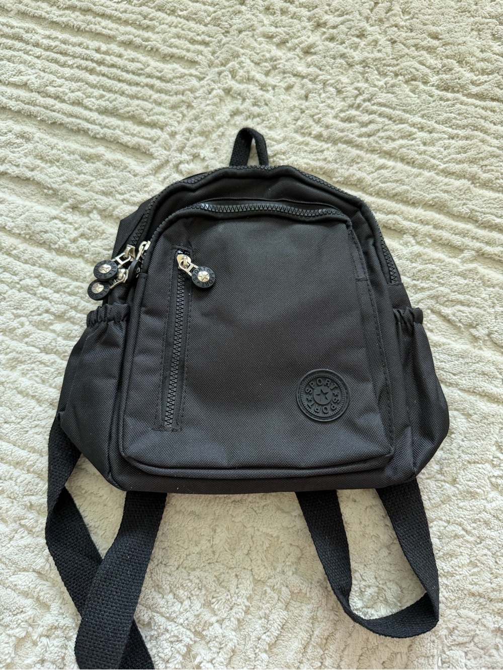 Black Sporty Mini Backpack